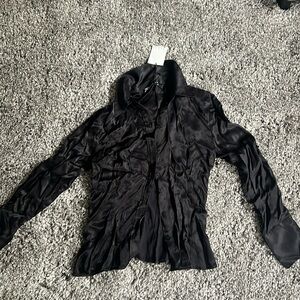 Size small black satin button down